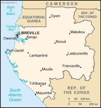 Foto: Gabon � Gabun-politick� mapa