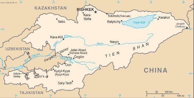Foto: Kyrgyzst�n-politick� mapa