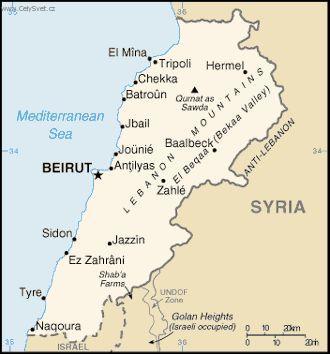 Foto: Libanon-politick� mapa