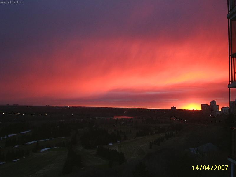 Foto: Zapad slunka v Edmontonu